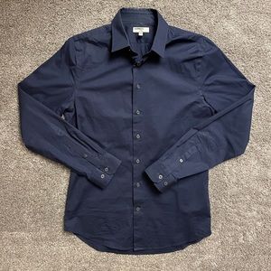 Men’s Express 1MX Fitted Blue Shirt Size Small 14-14.5